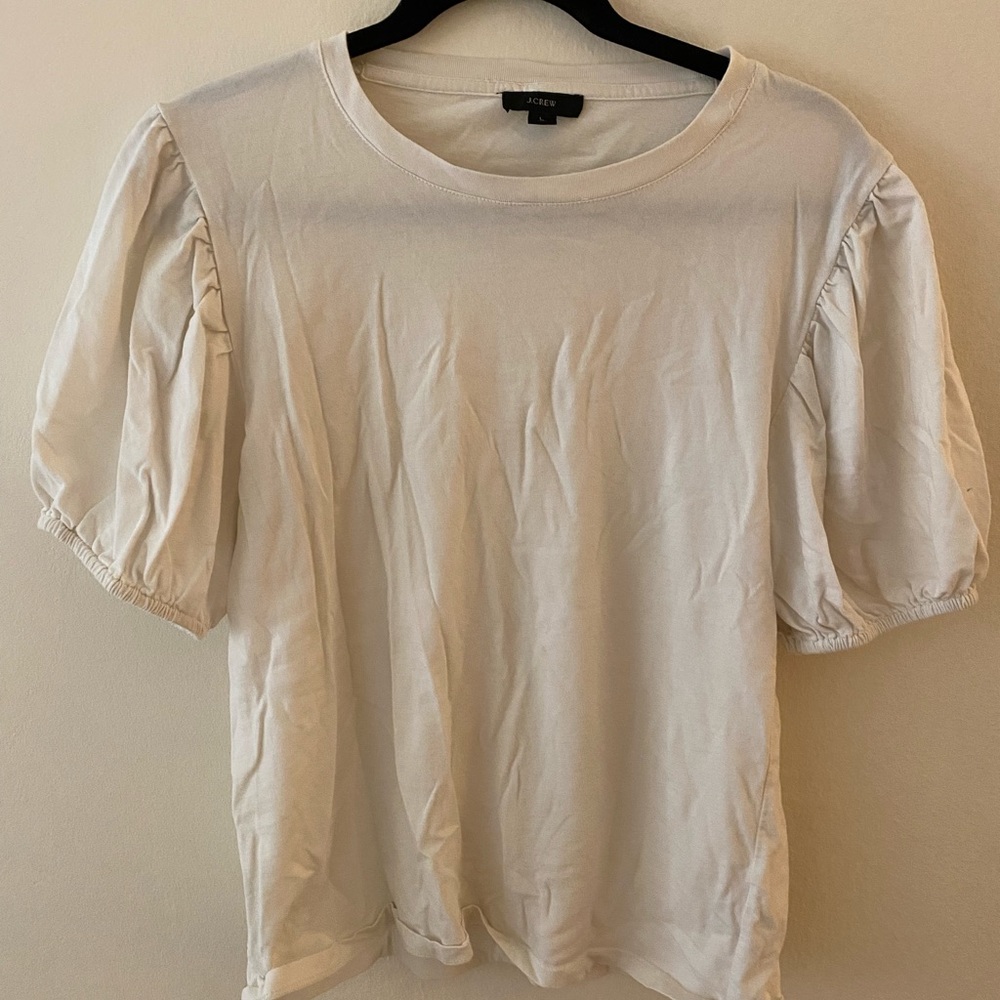 Jcrew Puff Sleeve Cotton Shirt